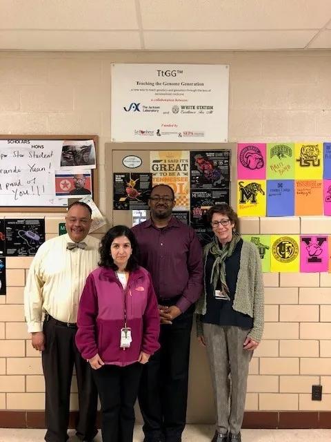 (l to r) Chester Brown, Nora Urraca, Chikezie O. Madu (Pioneering members of the program) with Vicki Park, retired UTHSC faculty and former SEPA award recipient.