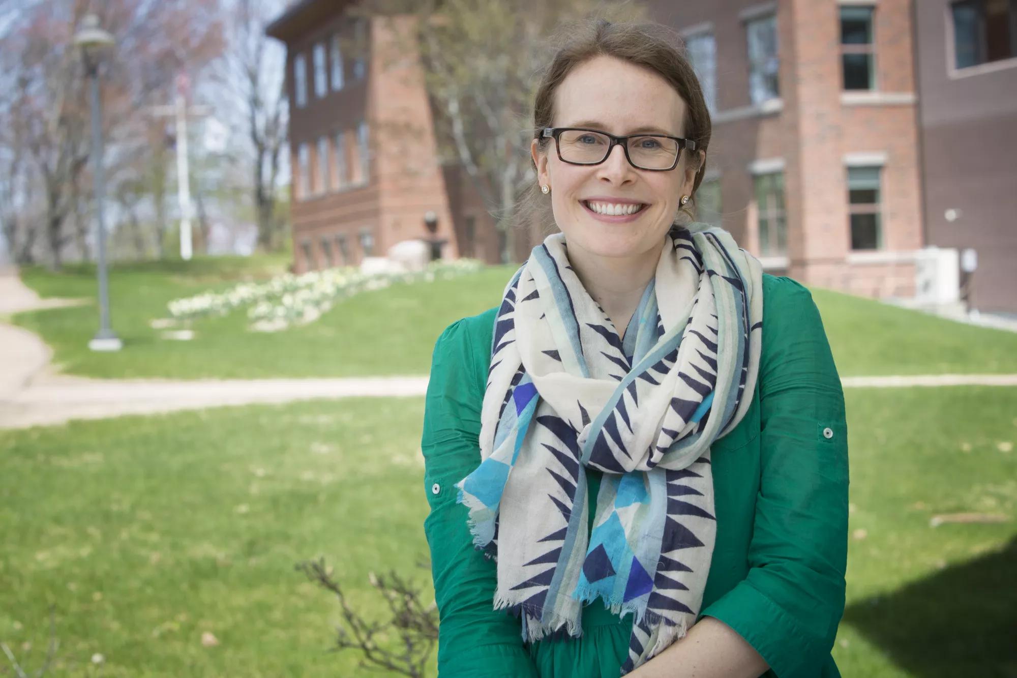 Portraits of Emily Edelman, Associate Director of Continuing Education, taken at the Bar Harbor campus.