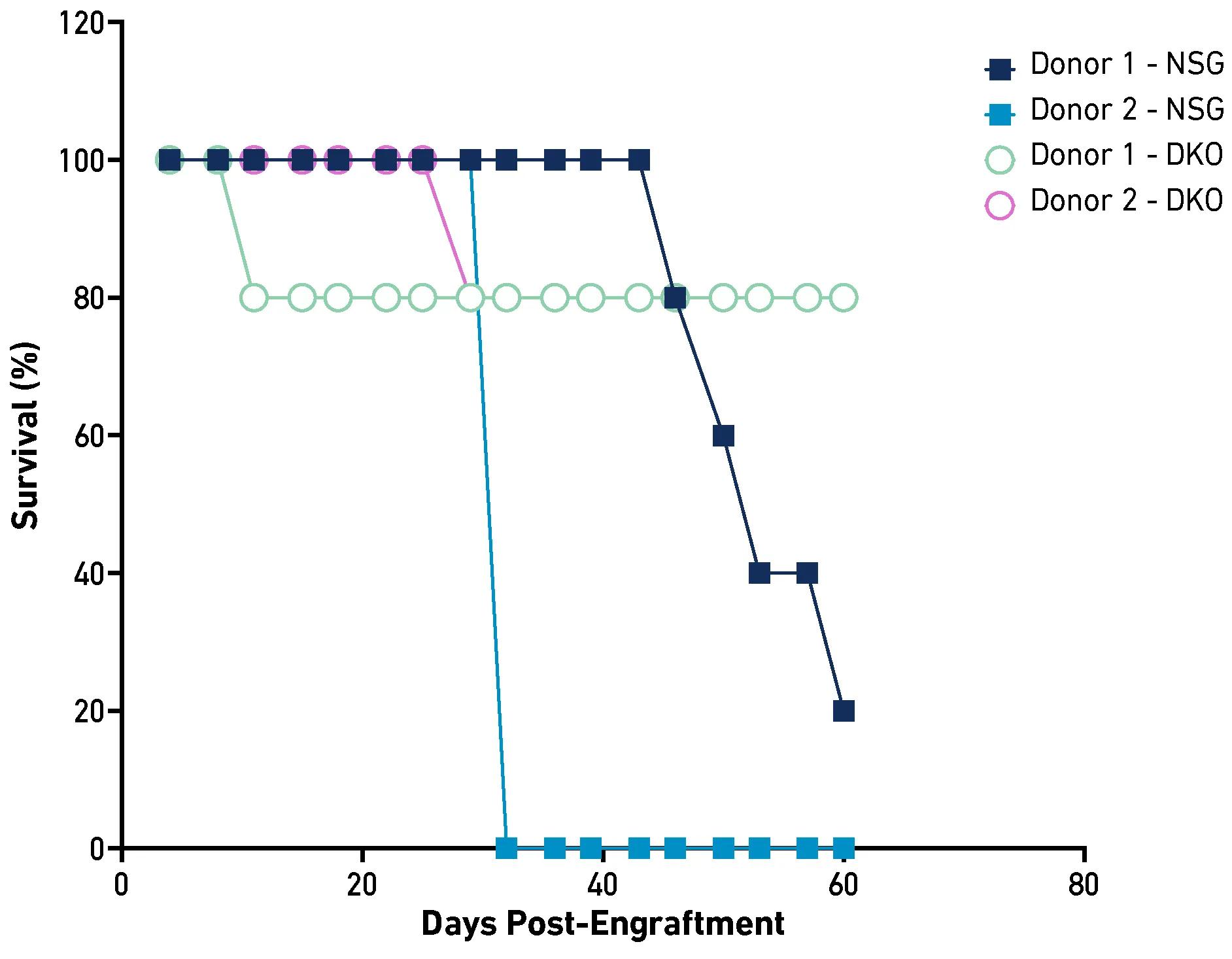 DKO Survival % Days Post-Engraftment