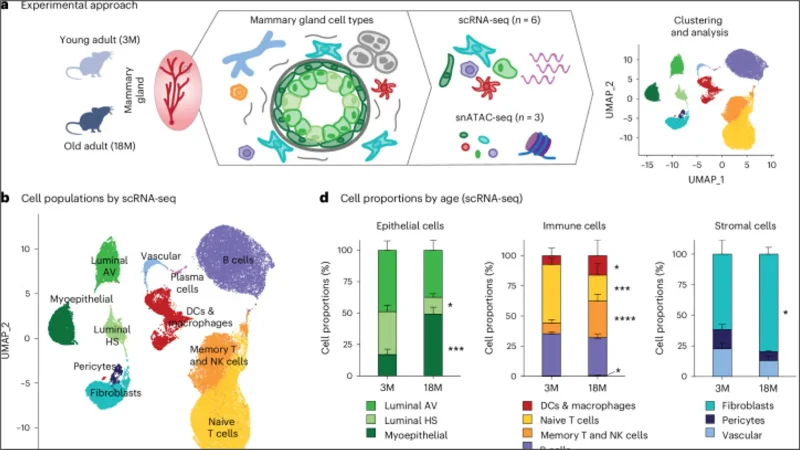 Comprehensive single-cell aging atlas of healthy mammary tissues reveals shared epigenomic and transcriptomic signatures of aging and cancer