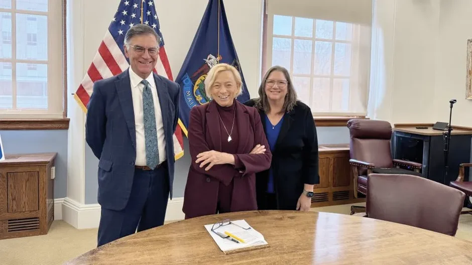 David Daigler, Gov. Janet Mills and Mary Dickinson.
