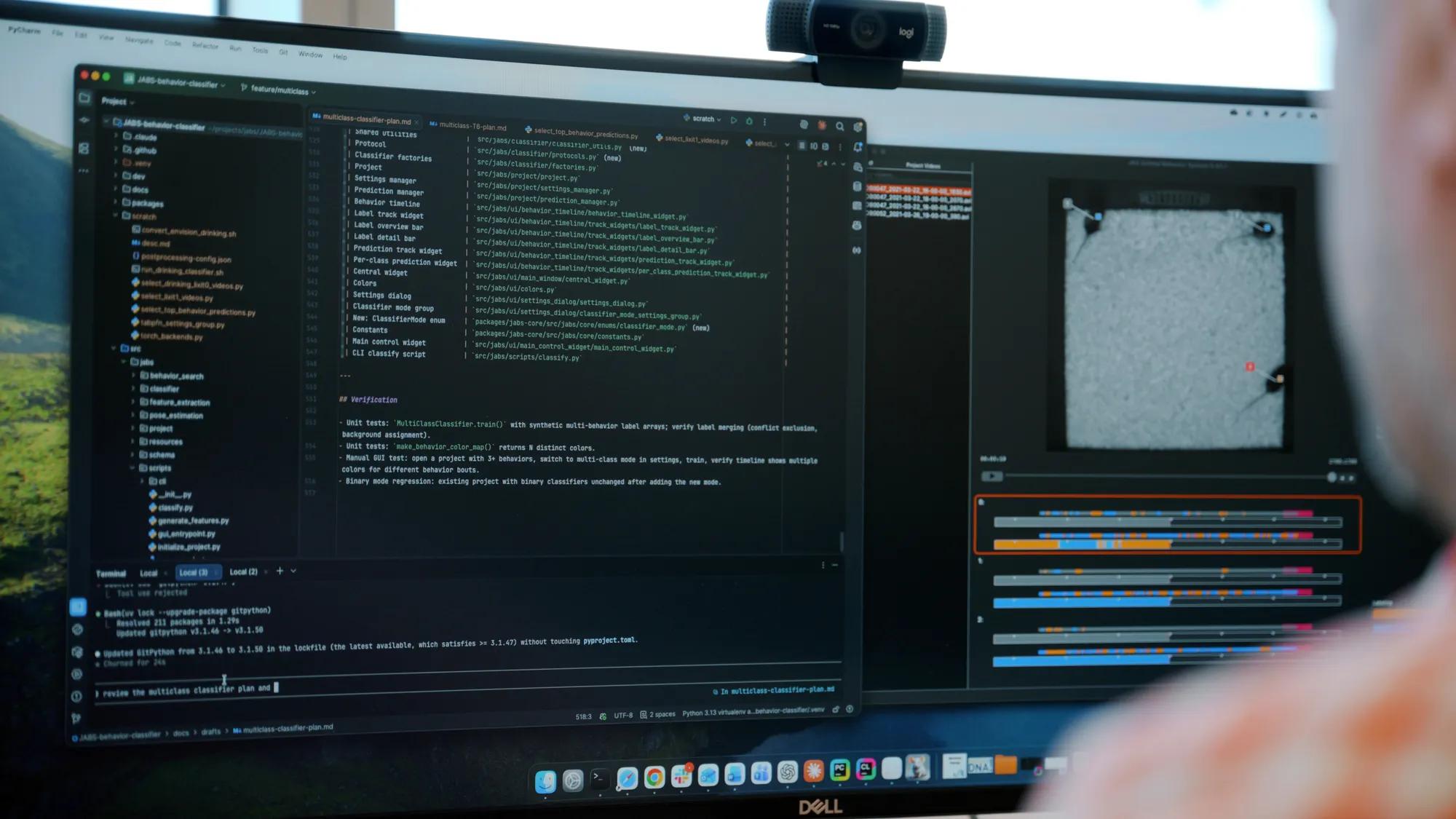 Glen Beane tracks the behaviors of mice on his computer at The Jackson Laboratory in Bar Harbor, ME.