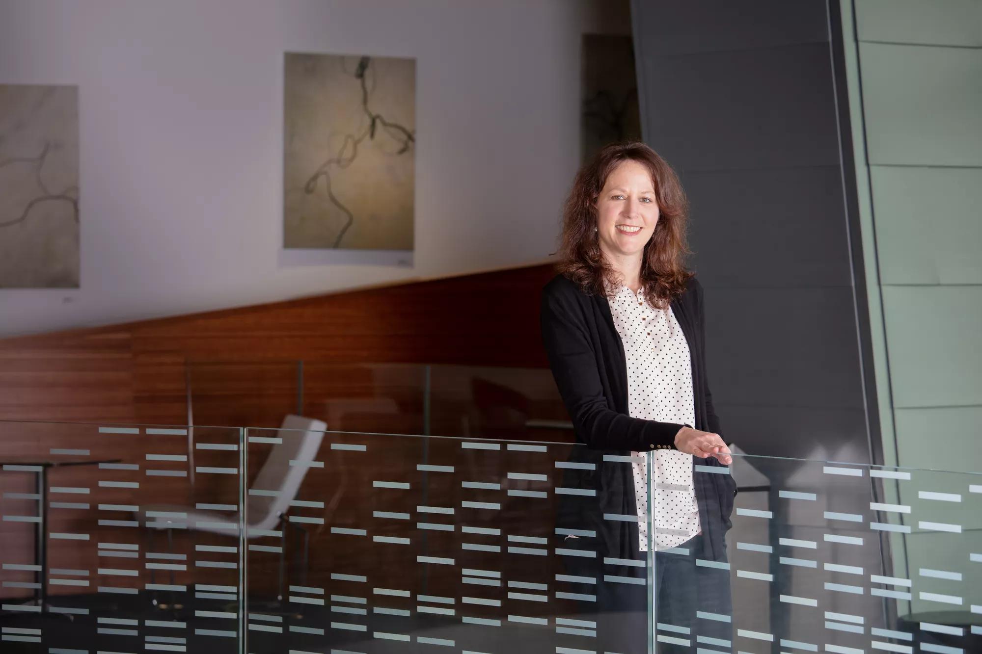 Portraits of Sarah Wojiski taken for the JGM 5 year anniversary book, April 2019. JGM atrium interior.